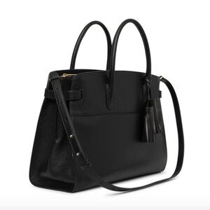 Cuyana Black Leather Work Satchel